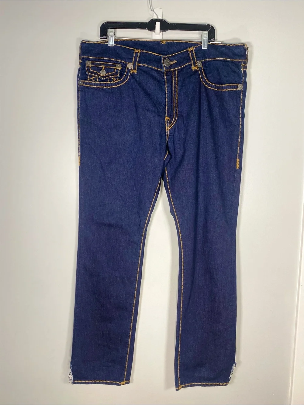 True Religion Men's Dark Blue Slim Straight Jeans